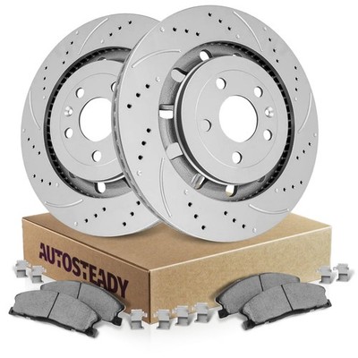 13.86 Drilled Slotted Front Brakes Ford Taurus Explorer Flex 13-19 Lincoln 13-16