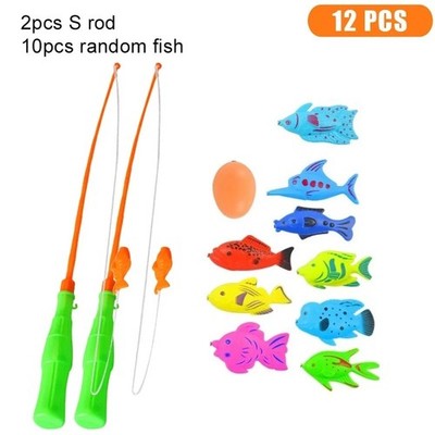 12-teiliges Kinder Magnet Angelspiel Spielzeug Set Bad Pool Babyrute Fisch Spielen