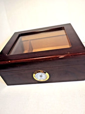 Quality Importers Cigar Humidor Wood Box Sure Seal Lid Hygrometer Desktop