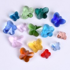 10pcs Butterfly Shape 10mm 14mm Faceted Crystal Glass Loose Beads