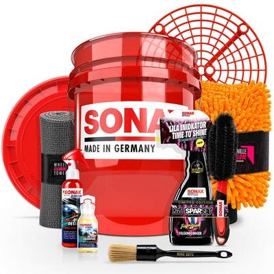 Autowäsche Set Profi Autopflege 20L Eimer SONAX Detailer Felgenbeast Bürste