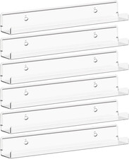 12" Clear Acrylic Floating Wall Shelves 6 Pack for Vinyl Records  More