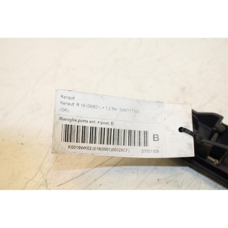 MANIGLIA PORTA ANT. DX RENAULT R19 (92-97) 1.2 BER. 5P/B/1171CC. 1992