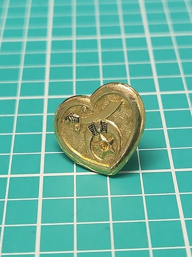 Vtg Freemason Masonic Shriner Moila 1995 Heart Shaped Gold Tone Lapel Pin - Picture 5 of 11
