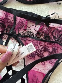 Agent Provocateur Lindie Lingerie Bra Garter Thong 34A 1 2 XS