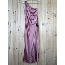NWT Lulus Signature Elegance Rose Satin One-Shoulder Maxi Dress Bridesmaid Sz M