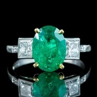 Natural Emerald 3.90 Ct Art Deco Vintage Wedding Ring 925 Sterling Silver