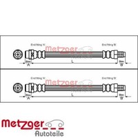 2X Bremsschlauch Metzger 4114776 2 BremsschläUche Rechts Links Hinten FüR Audi