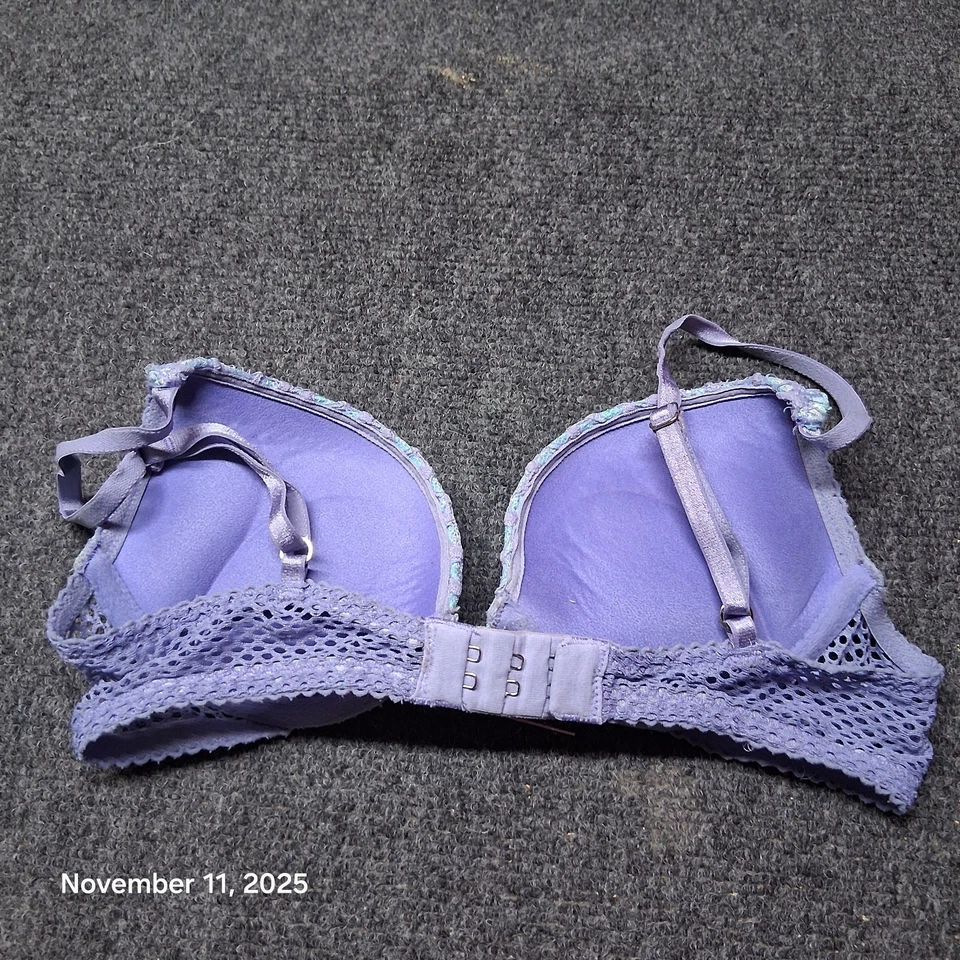 Sujetador Victoria Secret de encaje Bombshell para mujer talla 32AA púrpura Foto 3 de 4