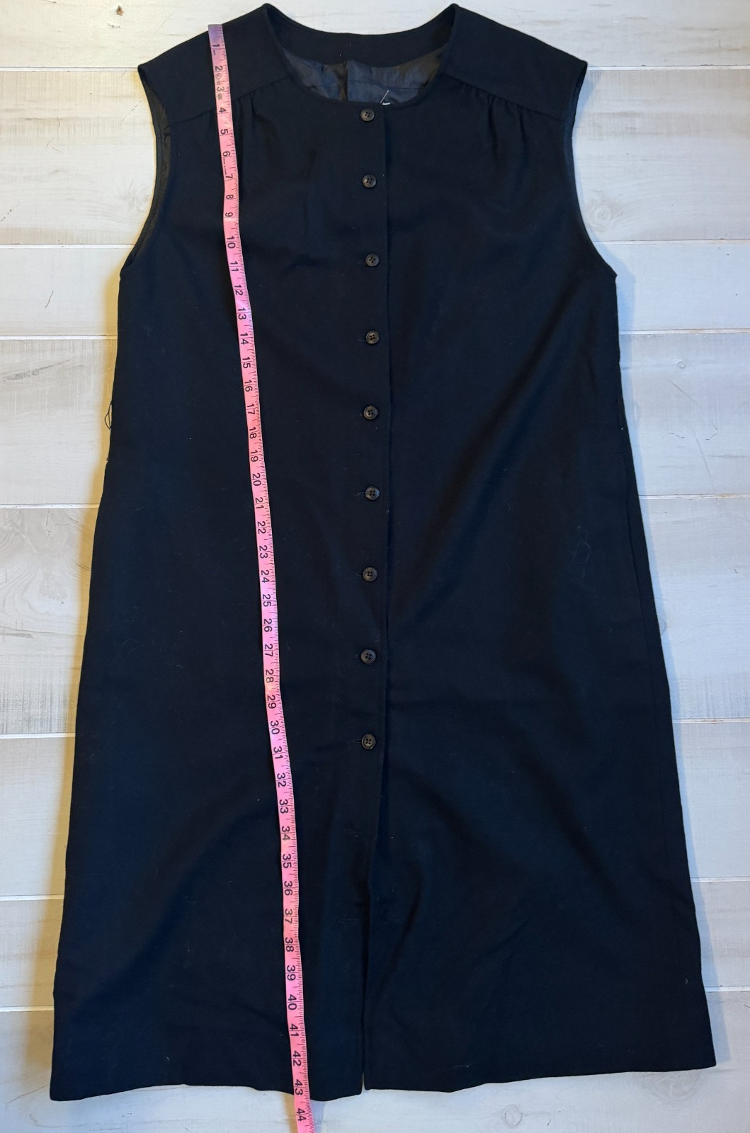 Pendleton woolen mills black button front dress s… - image 1
