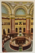 Library of Congress Rotunda Reading Room Washington DC Vintage Postcard