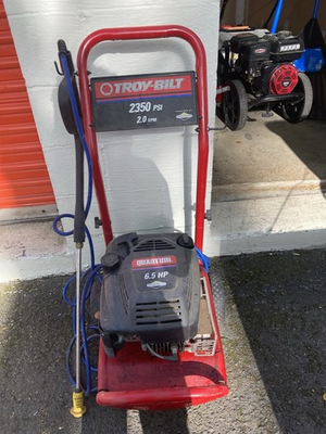 #ad Troy Bilt 2350 PSI 6.5 HP Gas Pressure Washer Red Black Wheeled Spray Gun Hose $50.00
