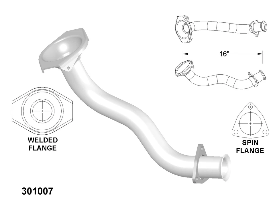 Tubos de escape y escape para Volkswagen Jetta 1988-1991 1,8 L L4 GAS SOHC Foto 2 de 2