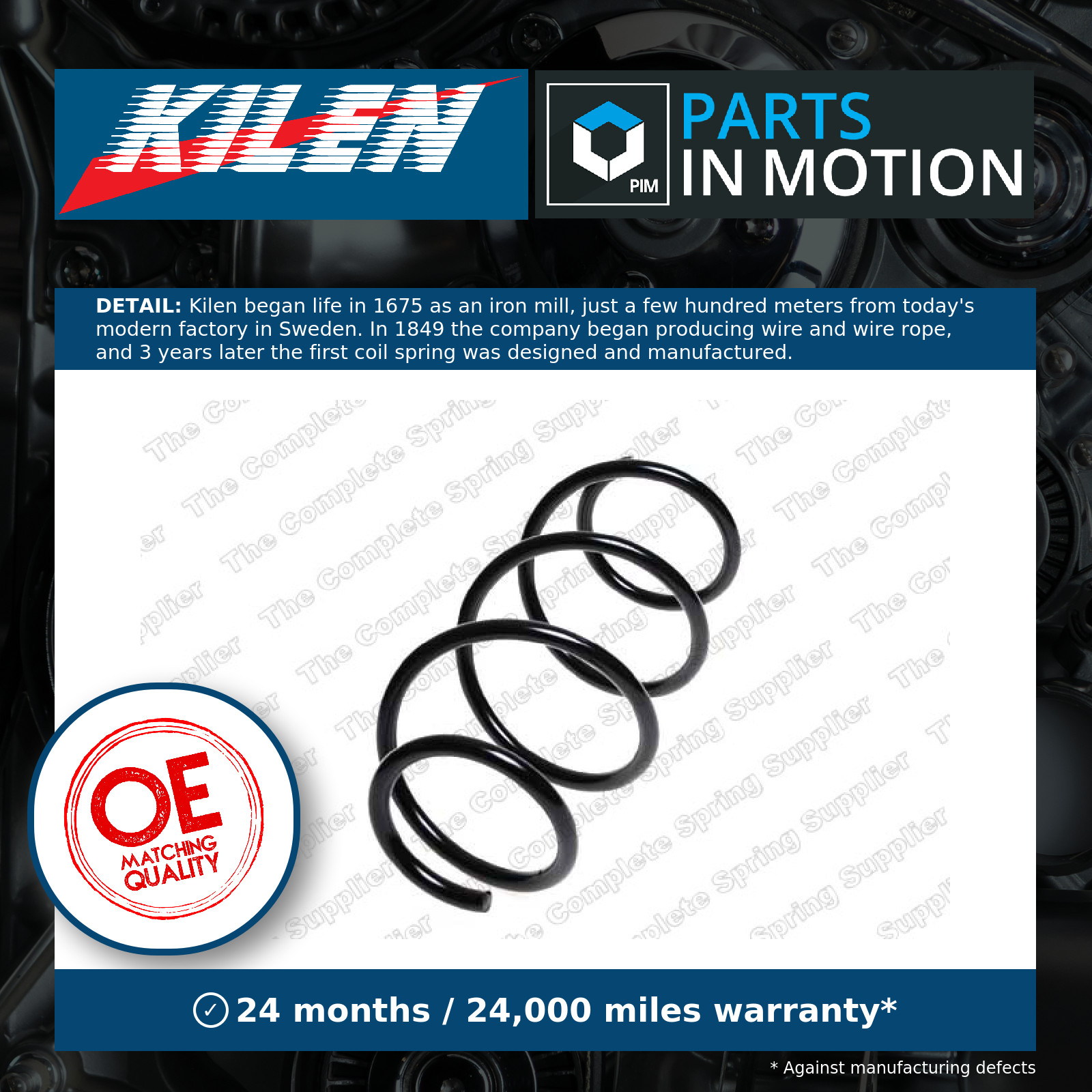 Coil Spring Front 19165 Kilen Suspension 540109U21A Genuine Quality Guaranteed