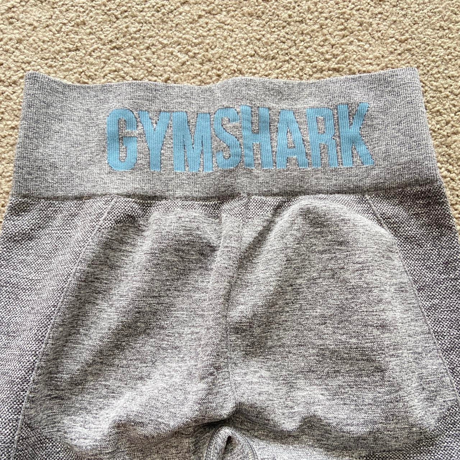 Grey and blue high-waisted Gymshark leggings for women