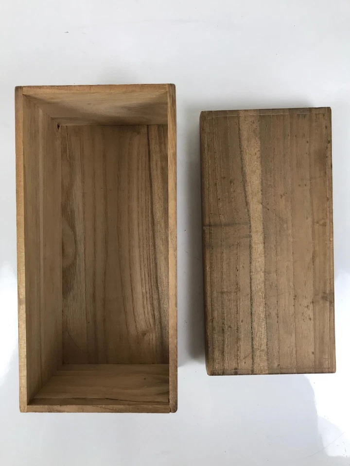 Caja de almacenamiento de cerámica japonesa con tapa de madera en el interior 21,7x10x8,6 cm marrón X193 Foto 3 de 4