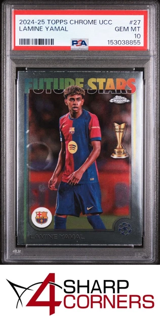 2024 Topps Chrome UEFA Club Competitions #27 Lamine Yamal PSA 10