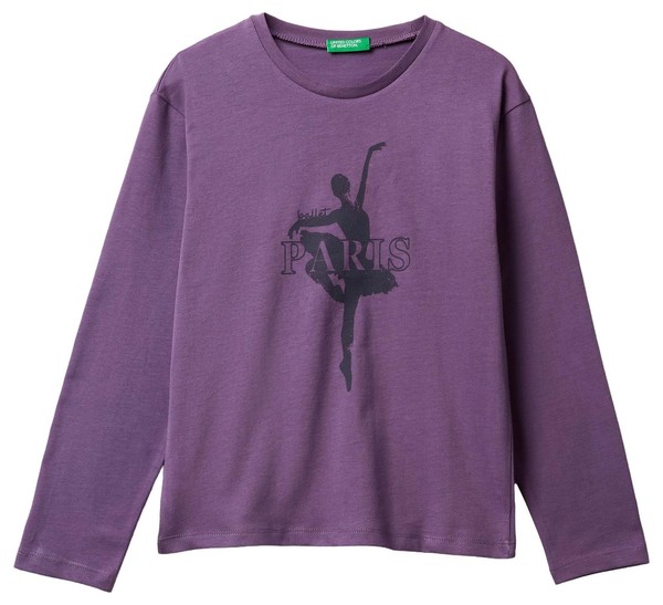 T-Shirt United Colors of Benetton M/L Violett Baumwolle Modell 120-image