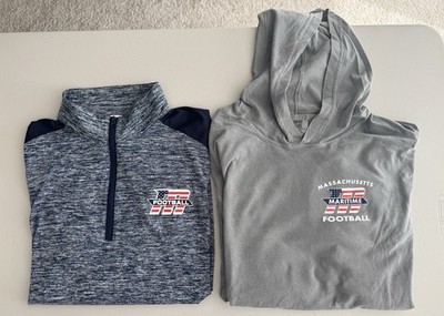 Massachusetts Maritime Academy Football Hoodie Gray 100% Cotton & MMA 3/4 Zip Lg