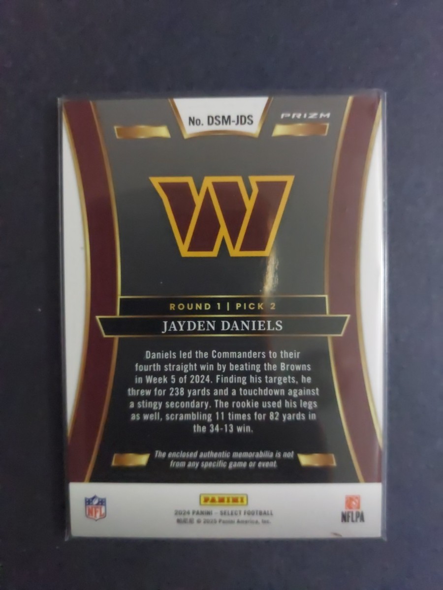 2024 Select Draft Selection Memorabilia Jayden Daniels #DSM-JDS