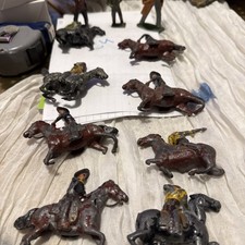 BARCLAY LEAD TOY SOLDIER INDIAN CAVALRY OFFICER ON HORSE Lot Of 11