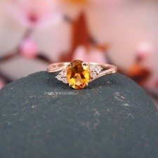 Natural Citrine Ring, November Birthstone, 925 Sterling Silver, Citrine Jewelry