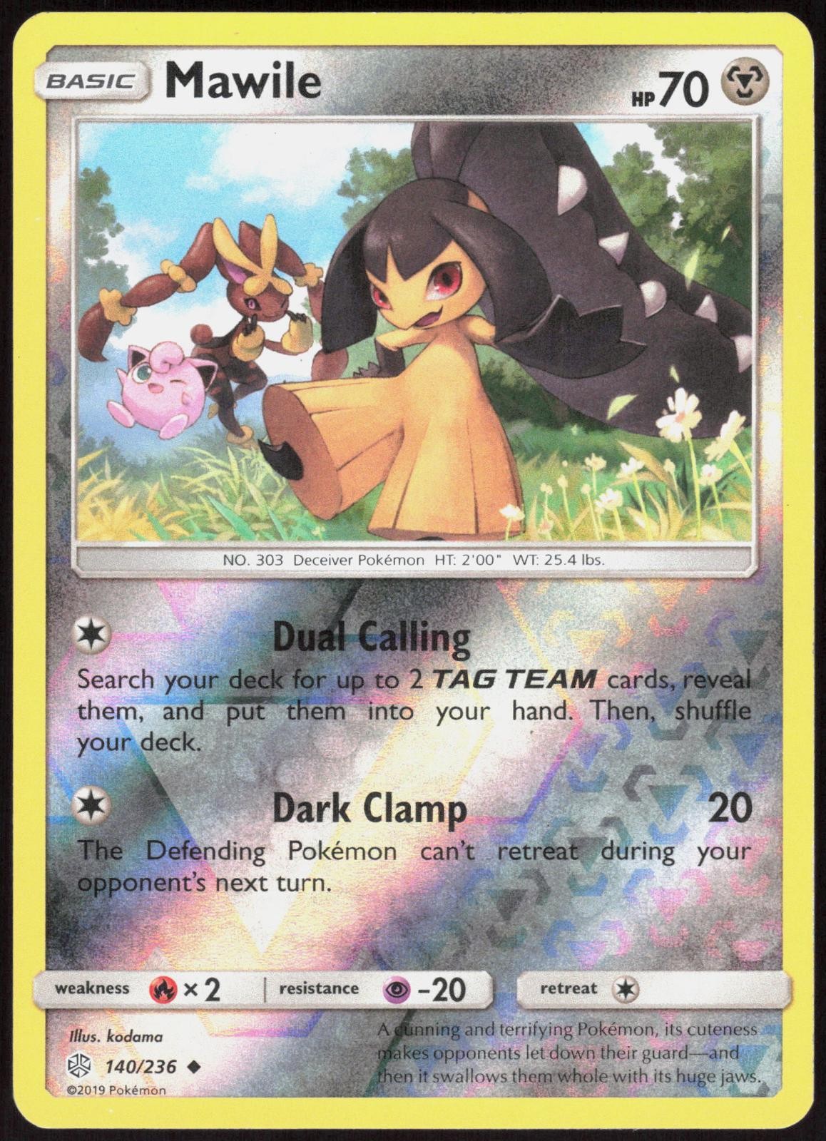 Cosmic Eclipse Mawile 140/236 Uncommon Pokemon Reverse Holo LP
