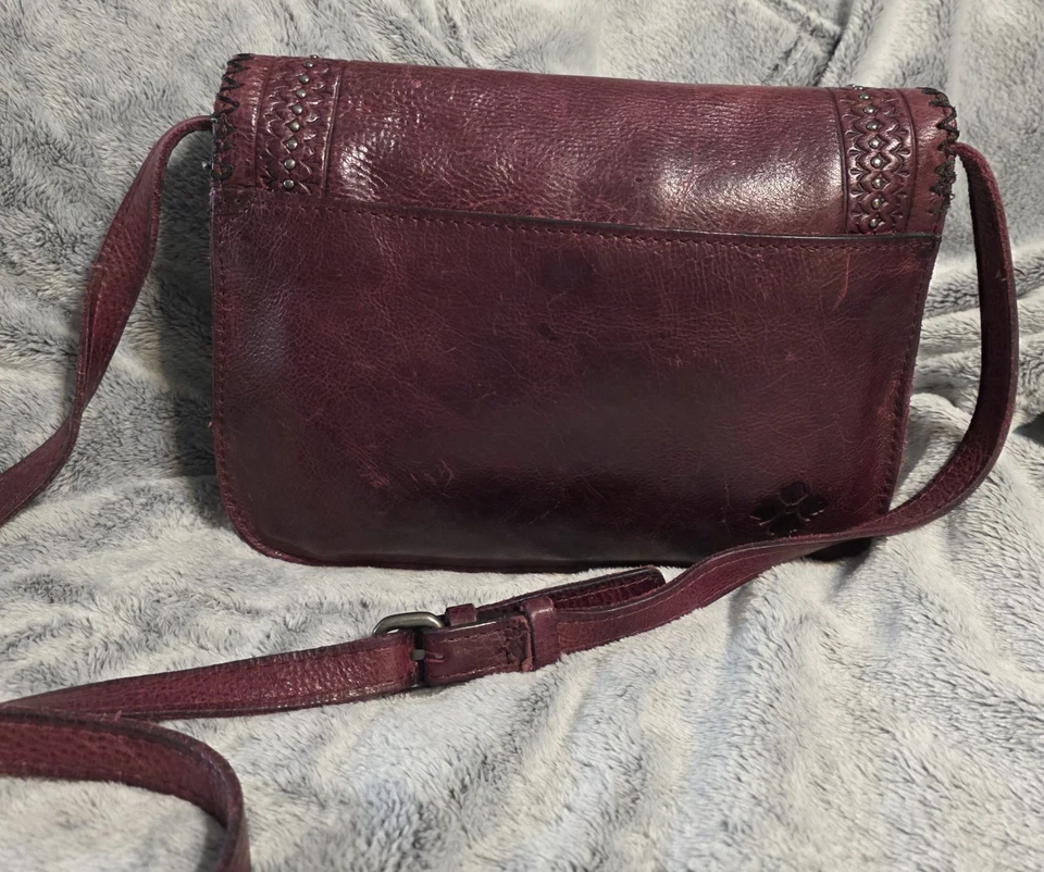 Bolso Bandolera Patricia Nash Cuero Repujado Rojo Cartera Bolso de Mano con Borla Boho Foto 2 de 4