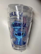 DISNEY PLASTIC DRINKING CUPS LILO STITCH 16 OZ NEW WRAPPED 4-PACK