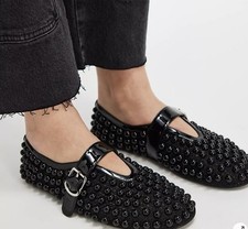 Jeffrey Campbell black Trennel Mary Janes size 6 178