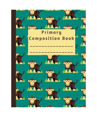 Primary Composition Book Cute Monkey Design on Cover Story Journal for Kids K-2 