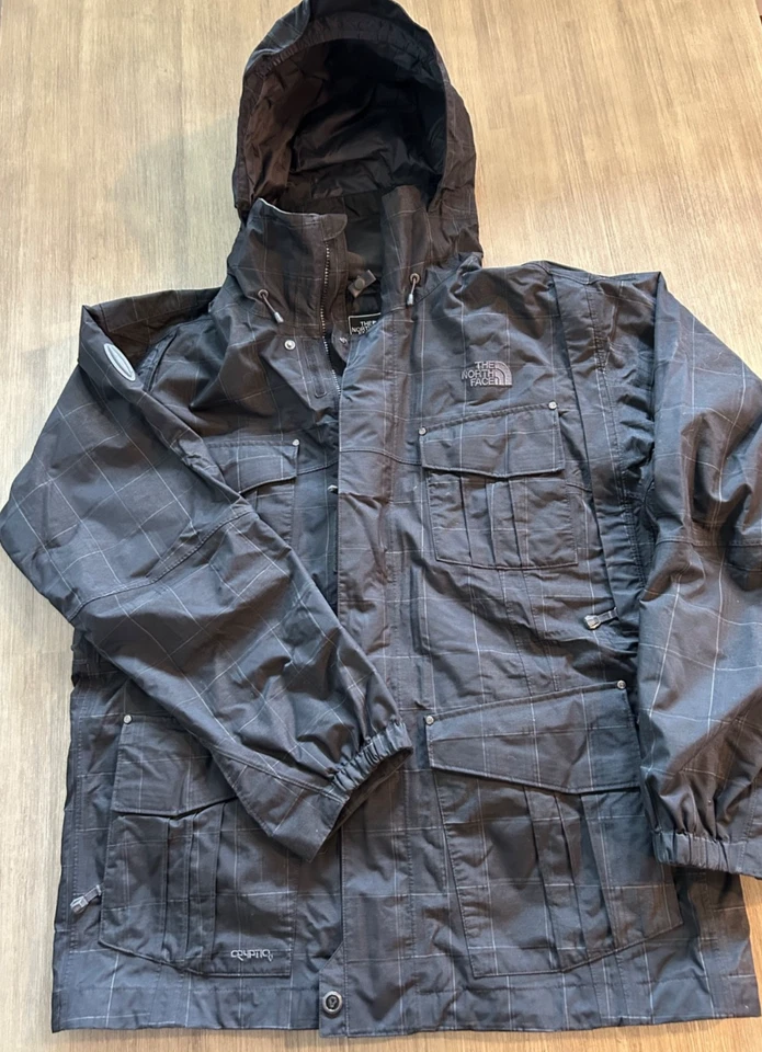 Chaqueta The North Face Hyvent Cryptic Para Hombres Snowboard Cuadros Polizón Capucha Talla Grande Foto 2 de 4