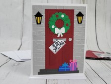 Merry Christmas Greeting Card Kit 26 Lot of 4, Handmade, Front Door Scene