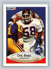 Carl Banks 1990 Fleer #63 New York Giants