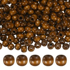 150-Pack Natural Wood Beads 9x10mm for DIY Crafts/Bracelet Medium Brown
