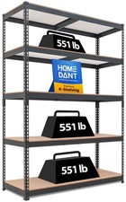 47.7 W 5 Tier Heavy Duty Garage Shelving Adjustable Metal Rack Storage Shelve...