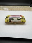 Limoges France Peint Main Porcelain Hinged Box, Flapper Woman in Turban, 2.5"