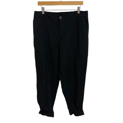 #ad A New Day Black Elastic Waist Pull On Pants Cropped Leg Career Women#x27;s Size 16 $18.00