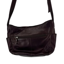 Stone Mountain Crossbody Bag Womens Medium Dark Brown Leather Adjustable Strap
