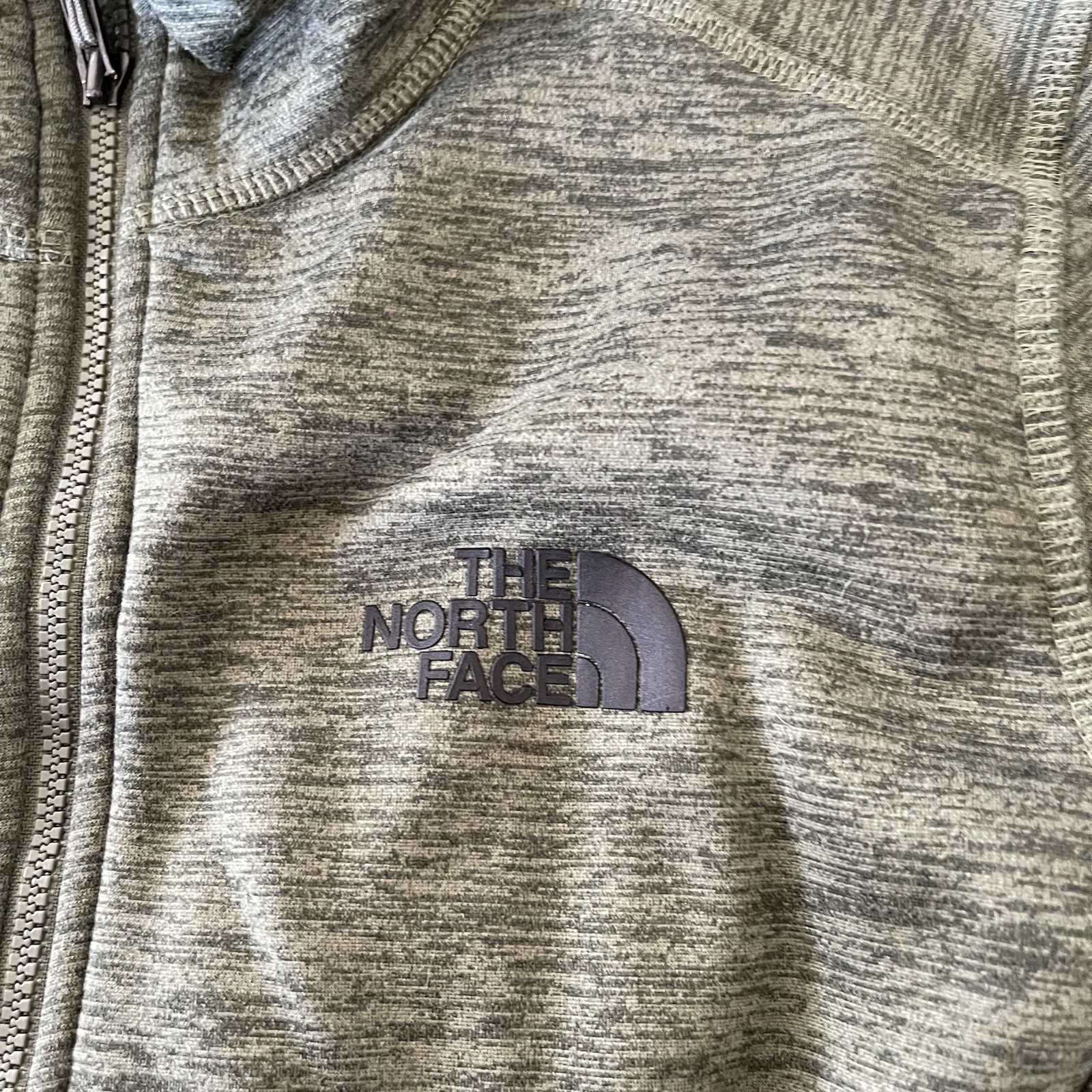 The North Face Women's Medium Green Heathered Full Zip Jacket Logo Gorpcore thumbnail 3