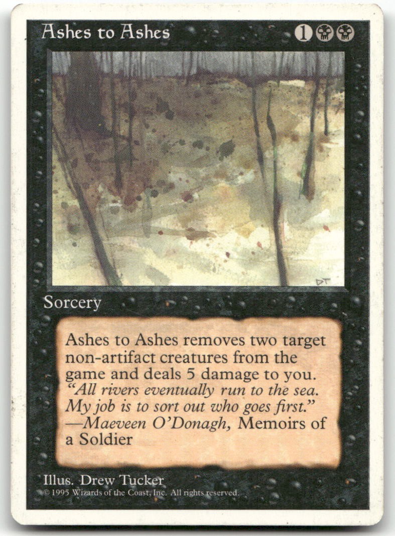 Ashes to Ashes (MP) Fourth Edition 4ED Magic MTG