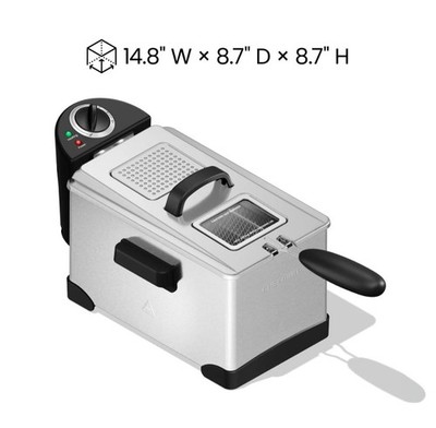 CHEFMAN 3 Liter Stainless Steel Deep Fryer Wire Fry Basket RJ07-32