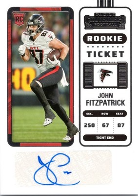 JOHN FITZPATRICK #249 2022 PANINI CONTENDERS FALCONS RC ROOKIE TICKET AUTO