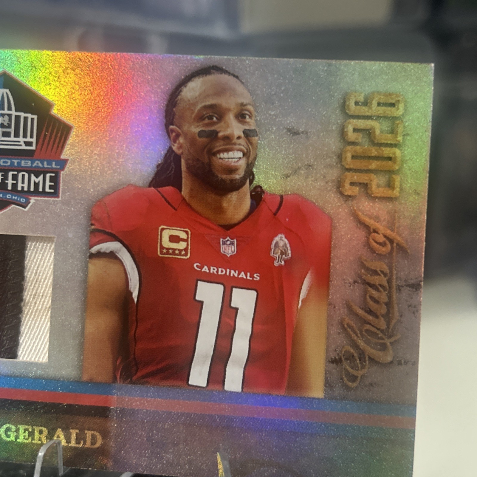 2026 Panini Hall Of Fame Larry Fitzgerald Game Used Jersey Patch /350 view 8