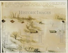 1959 Press Photo Little Auglaize River floods Oakwood, Ohio - nei14141