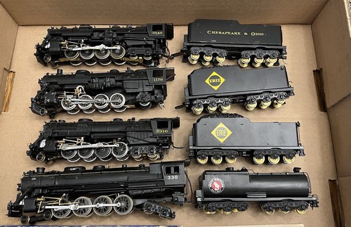 Four HO Scale Diecast/ Brass Steam Locomotives Run 2-8-2 4-8-4 And 2-8-2