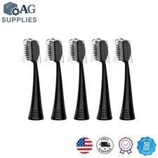 Gentle Oral Care with BURST 5-Pack Black Replacement Heads - Charcoal Bristles