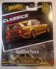 Hot Wheels Car Culture Modern Classics Mercedes Benz 190 E 2.5-16 Gold Chase Car