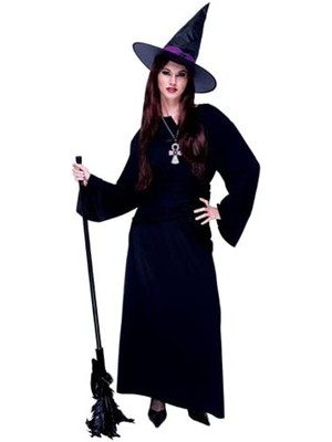 Classic Evil Spirit Black Robe With Hood Adult's Costume One Size