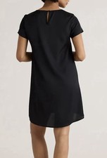 NWT Quince Washable Stretch Silk Tee Dress Black Extra Small XS